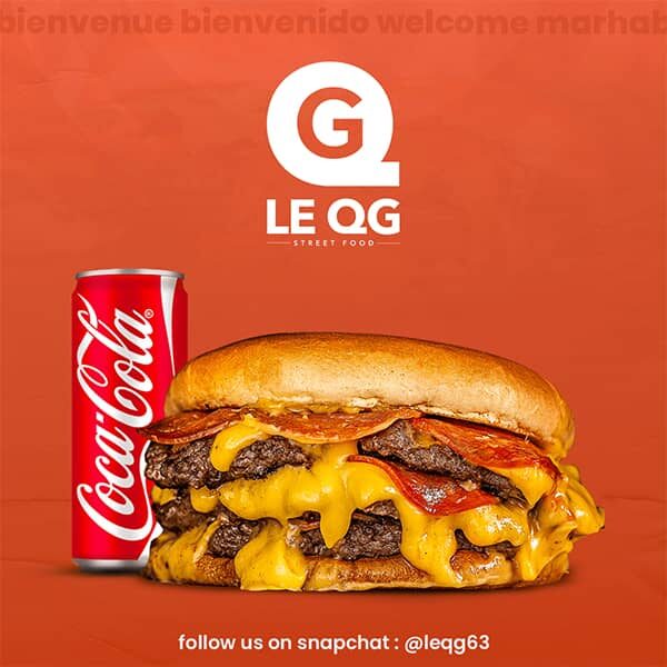 visuel pour les réseaux sociaux du smash burger du QG