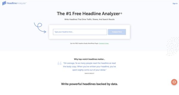 Page d'accueil CoSchedule Headline Analyzer